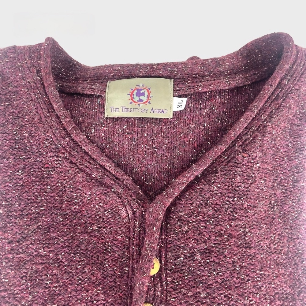 The Territory Ahead Burgundy Henley Style Sweater - Picture 6 of 6